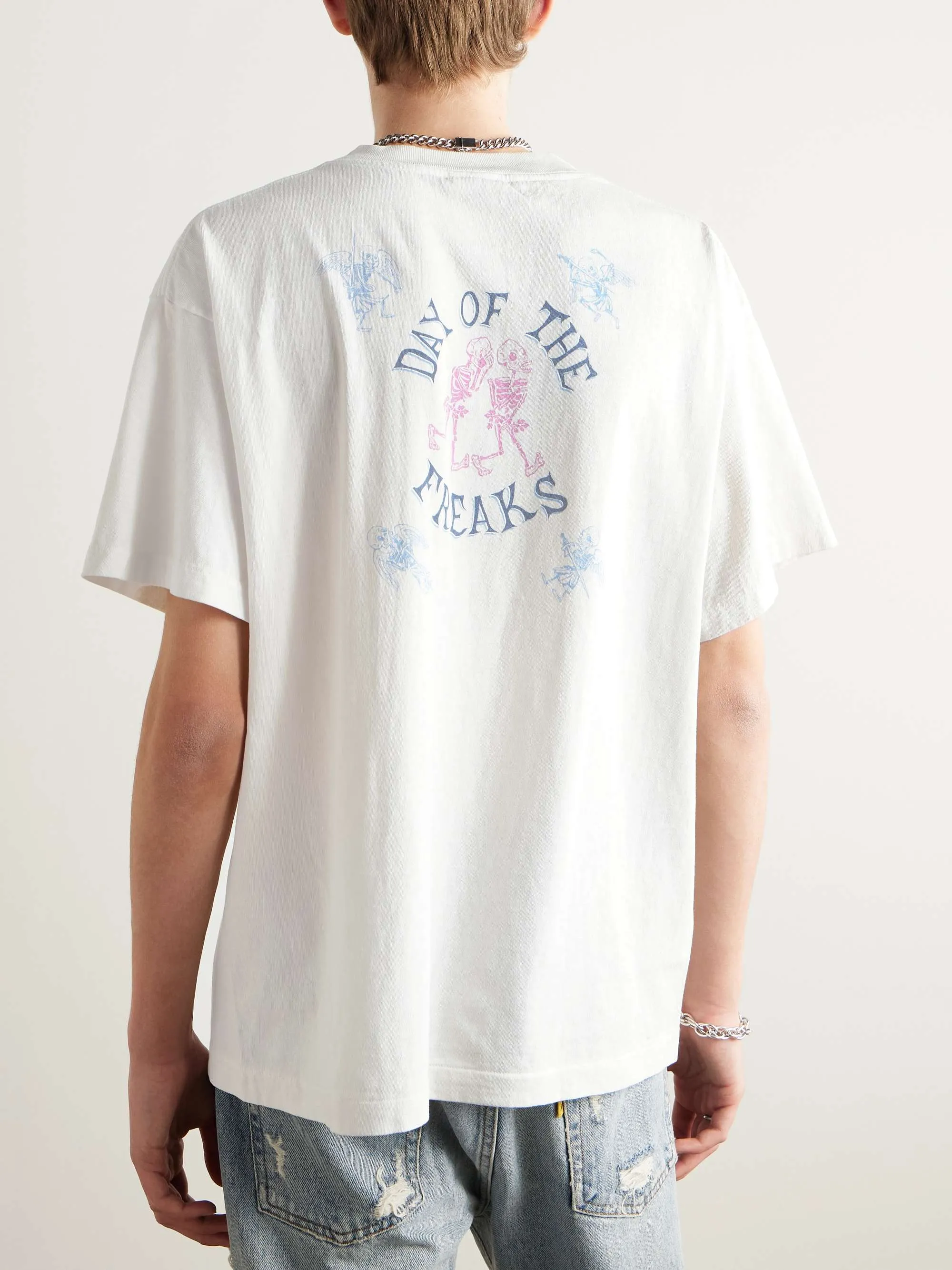 SAINT Mxxxxxx SS TEE/DAY OF THE FREAKS/WHT Monster Day/Monster Illustration Short Sleeve Off-White S-XL Same as the original version OE yarn cylinder without side seam fabric Top printing technology Zero difference restoration ZP Complete copy matching Main mark/wash mark/cherub mark complete